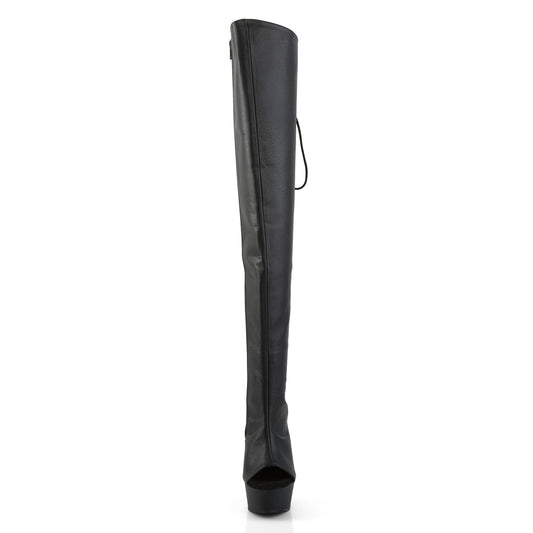 【PLEASER】DELIGHT-3019 シューズ Blk Faux Leather/Blk Matte【取寄】