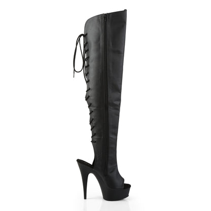 【PLEASER】DELIGHT-3019 プラットフォームシューズ Blk Faux Leather/Blk Matte【取寄】