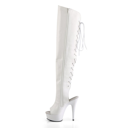 【PLEASER】DELIGHT-3019 プラットフォームシューズ Wht Faux Leather/Wht【取寄】