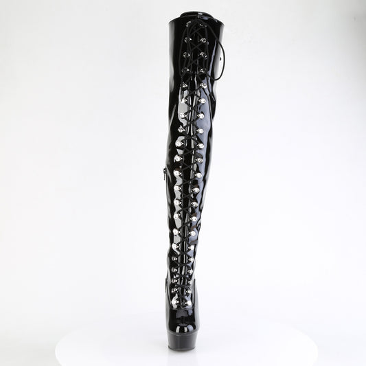 【PLEASER】DELIGHT-3022 プラットフォームシューズ Blk Str Pat/Blk【取寄】
