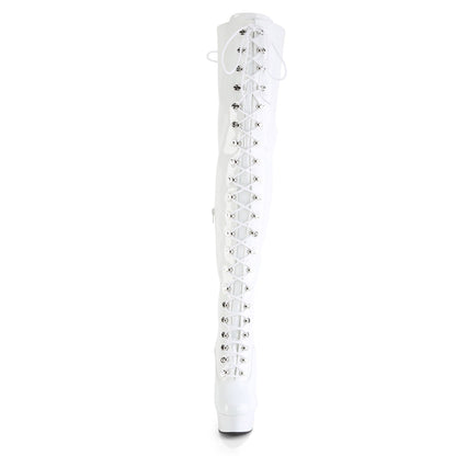 【PLEASER】DELIGHT-3022 シューズ Wht Str Pat/Wht【取寄】