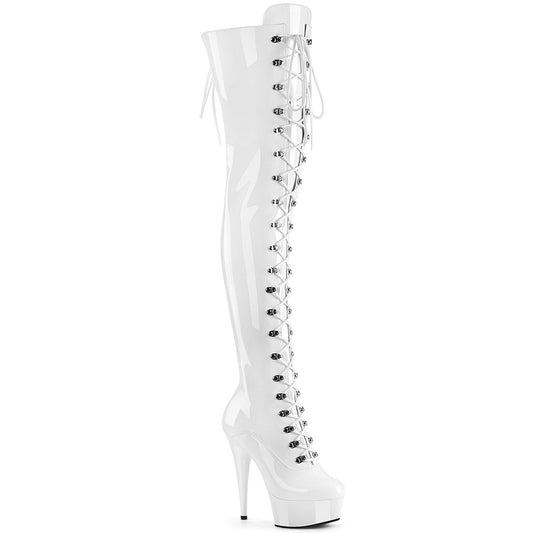 【PLEASER】DELIGHT-3022 プラットフォームシューズ Wht Str Pat/Wht【取寄】