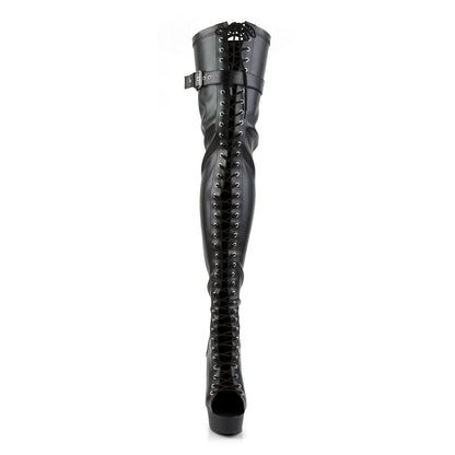 【PLEASER】DELIGHT-3025 シューズ Blk Str Faux Leather/Blk Matte【取寄】