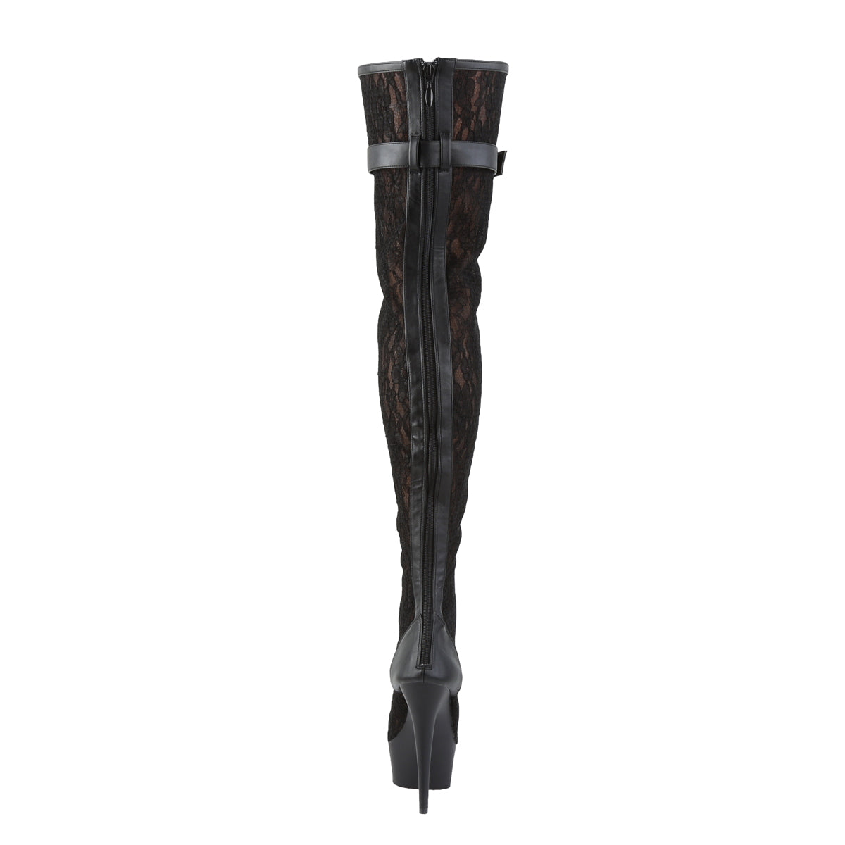 【PLEASER】DELIGHT-3025ML シューズ Blk Faux Leather-Mesh-Lace/Blk Matte【取寄】