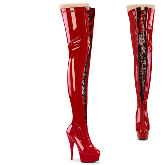 【PLEASER】DELIGHT-3027 プラットフォームシューズ Red-Blk Str. Pat/Red【取寄】