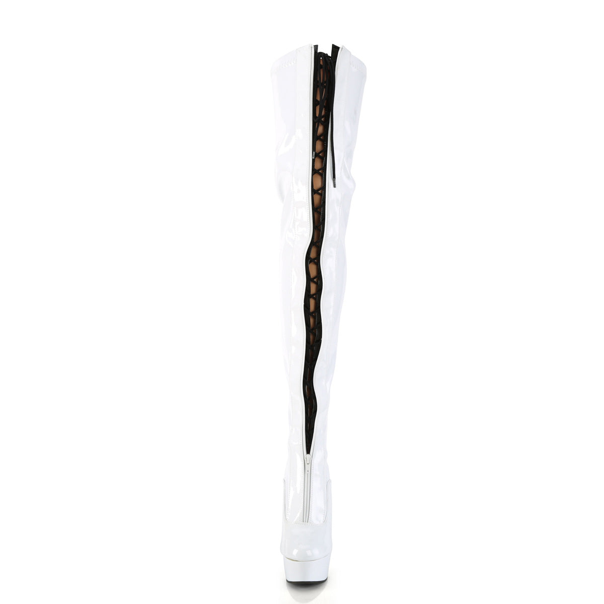 【PLEASER】DELIGHT-3027 シューズ Wht-Blk Str. Pat/Wht【取寄】
