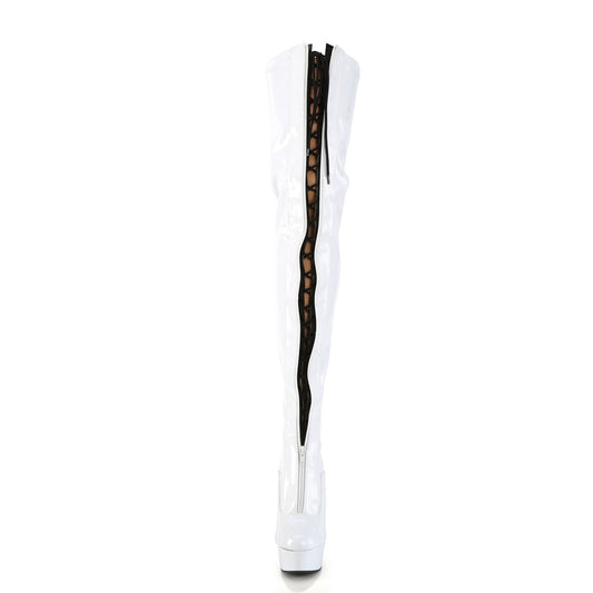 【PLEASER】DELIGHT-3027 シューズ Wht-Blk Str. Pat/Wht【取寄】