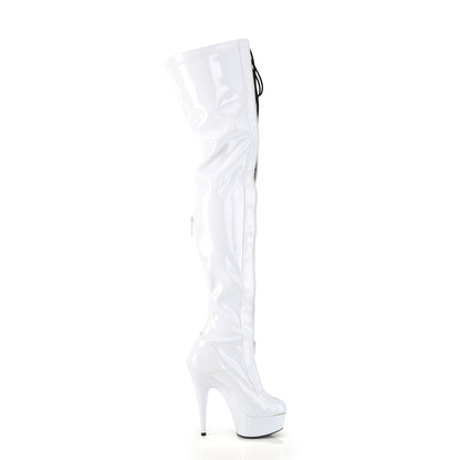 【PLEASER】DELIGHT-3027 シューズ Wht-Blk Str. Pat/Wht【取寄】