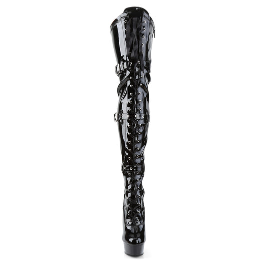 【PLEASER】DELIGHT-3028 プラットフォームシューズ Blk Str Pat/Blk【取寄】