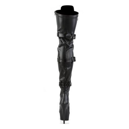【PLEASER】DELIGHT-3028 シューズ Blk Str Faux Leather/Blk Matte【取寄】