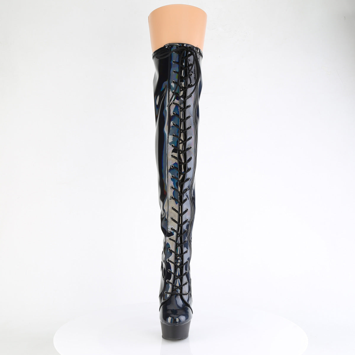 【PLEASER】DELIGHT-3029 シューズ Blk Str Hologram Pat/Blk Matte【取寄】