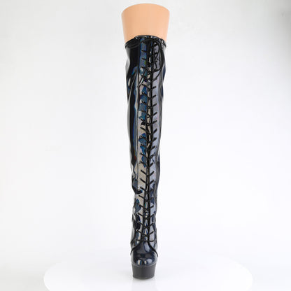 【PLEASER】DELIGHT-3029 シューズ Blk Str Hologram Pat/Blk Matte【取寄】