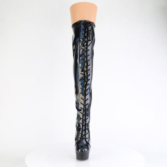 【PLEASER】DELIGHT-3029 シューズ Blk Str Hologram Pat/Blk Matte【取寄】