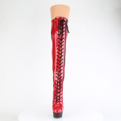 【PLEASER】DELIGHT-3029 シューズ Red Str Hologram Pat/Blk Matte【取寄】