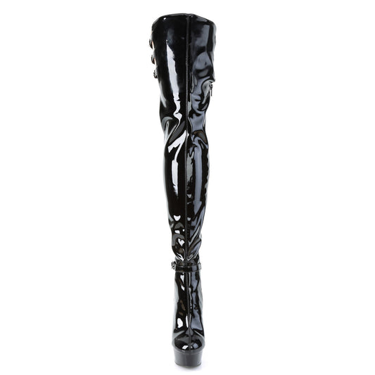【PLEASER】DELIGHT-3055 シューズ Blk Stretch Pat/Blk【取寄】