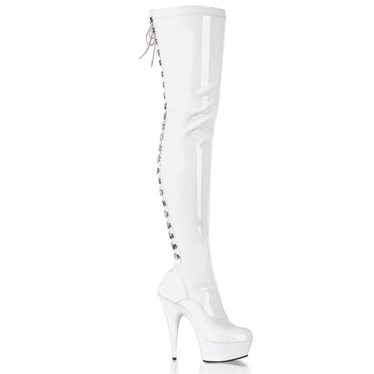 【PLEASER】DELIGHT-3063 シューズ Wht Str Pat/Wht【取寄】