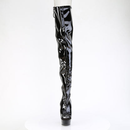 【PLEASER】DELIGHT-4017 シューズ Blk Str Pat/Blk【取寄】