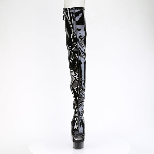 【PLEASER】DELIGHT-4017 プラットフォームシューズ Blk Str Pat/Blk【取寄】