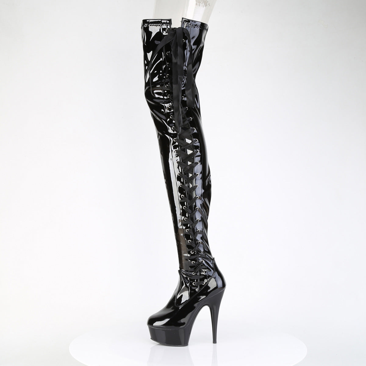【PLEASER】DELIGHT-4050 プラットフォームシューズ Blk Str Pat/Blk【取寄】