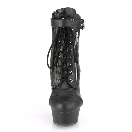 【PLEASER】DELIGHT-600-05 シューズ Blk Faux Leather/Blk Matte【取寄】