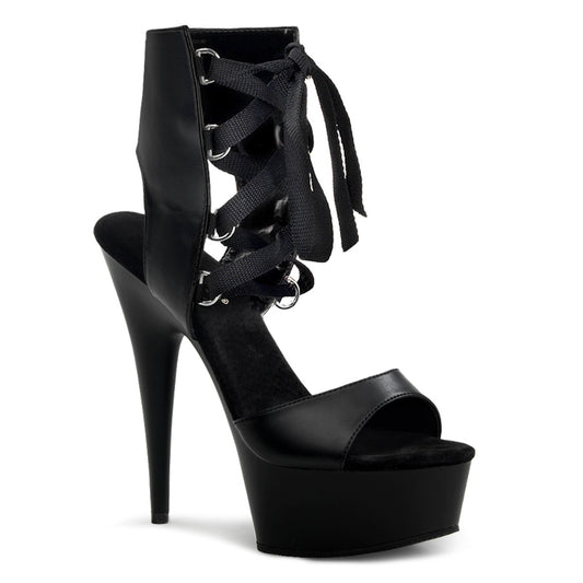 【PLEASER】DELIGHT-600-14 シューズ Blk Faux Leather/ Blk【取寄】