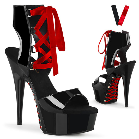 【PLEASER】DELIGHT-600-14FH プラットフォームシューズ Blk Pat/Blk【取寄】