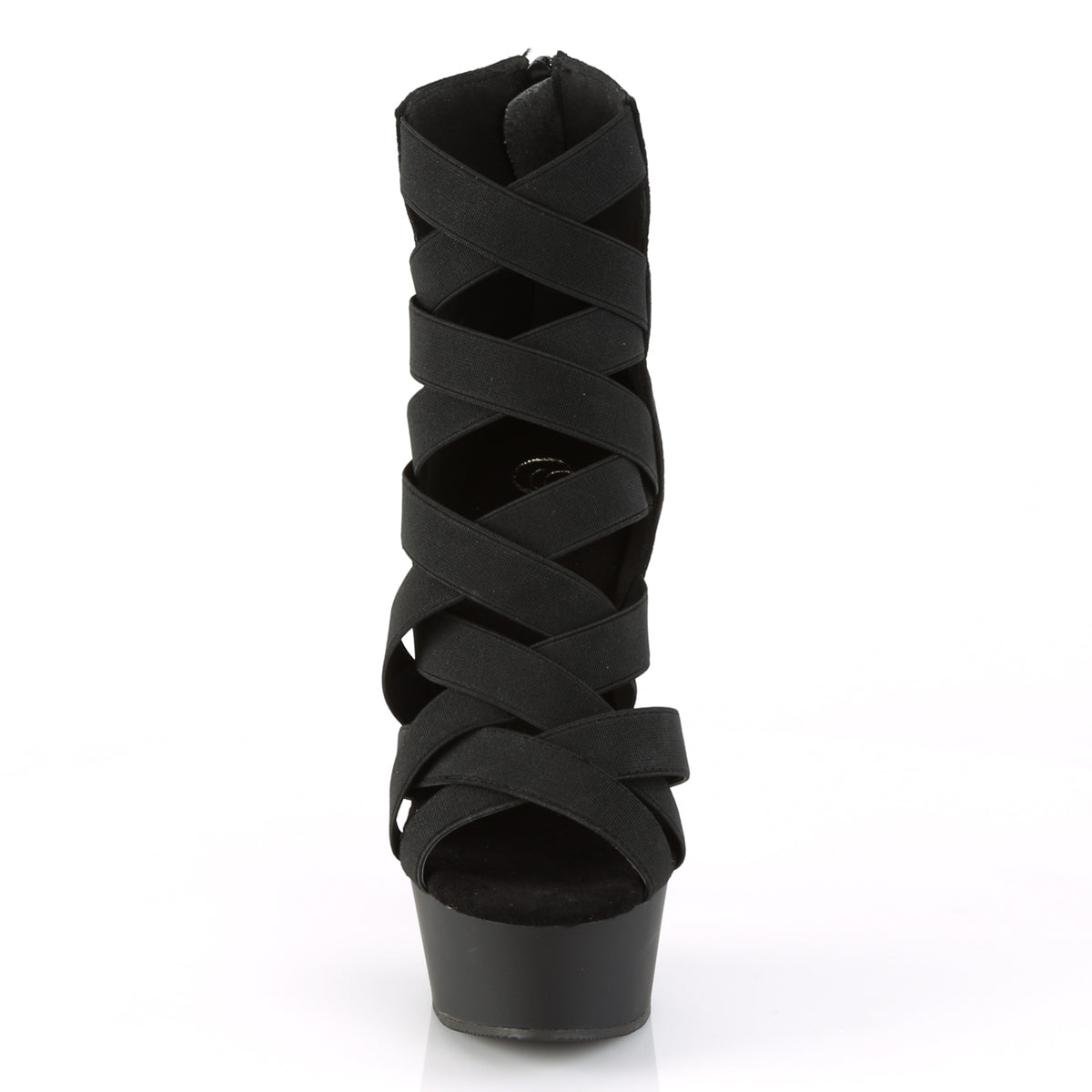 【PLEASER】DELIGHT-600-24 シューズ Blk Elastic Band-Faux Suede/Blk Matte【取寄】