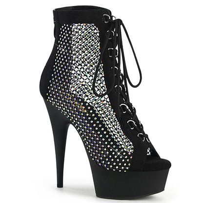 【PLEASER】DELIGHT-600-33RM シューズ Blk Faux Suede-RS Mesh/Blk Matte【取寄】