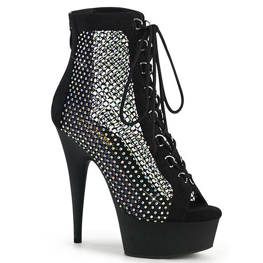 【PLEASER】DELIGHT-600-33RM シューズ Blk Faux Suede-RS Mesh/Blk Matte【取寄】