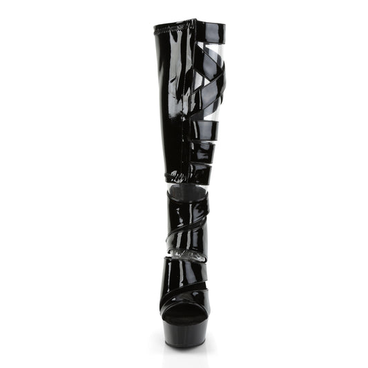 【PLEASER】DELIGHT-600-49 プラットフォームシューズ Blk Str Pat/Blk【取寄】