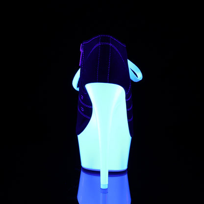 【PLEASER】DELIGHT-600SK-01 プラットフォームシューズ Blk Canvas/Neon White【取寄】