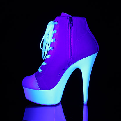 【PLEASER】DELIGHT-600SK-02 シューズ Pink Canvas/Neon White【取寄】