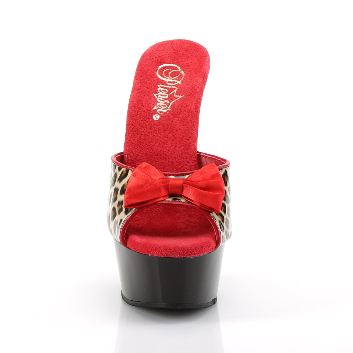 【PLEASER】DELIGHT-601-6 プラットフォームシューズ Tan Leopard Print Faux Leather/Blk【取寄】