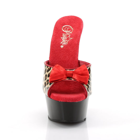 【PLEASER】DELIGHT-601-6 プラットフォームシューズ Tan Leopard Print Faux Leather/Blk【取寄】