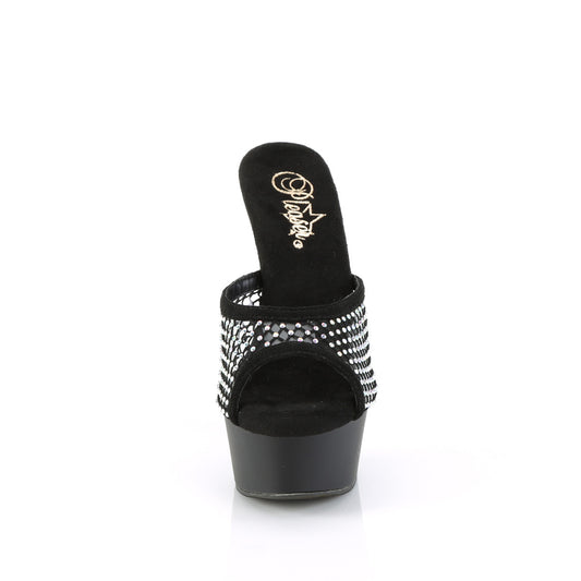 【PLEASER】DELIGHT-601-6RM プラットフォームシューズ Blk Faux Suede-RS Mesh/Blk Matte【取寄】