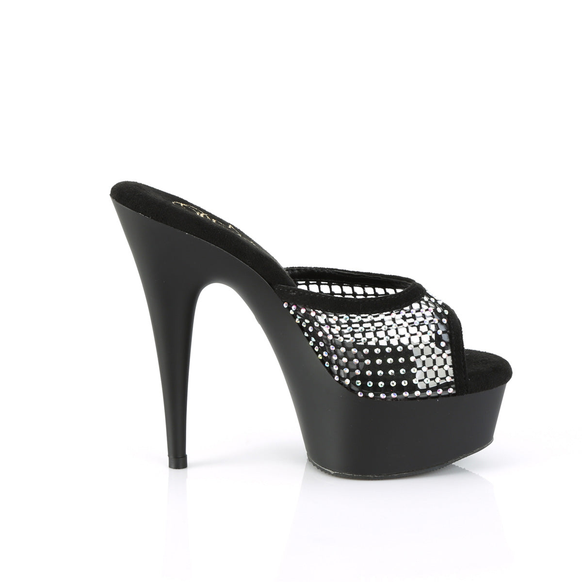 【PLEASER】DELIGHT-601-6RM プラットフォームシューズ Blk Faux Suede-RS Mesh/Blk Matte【取寄】