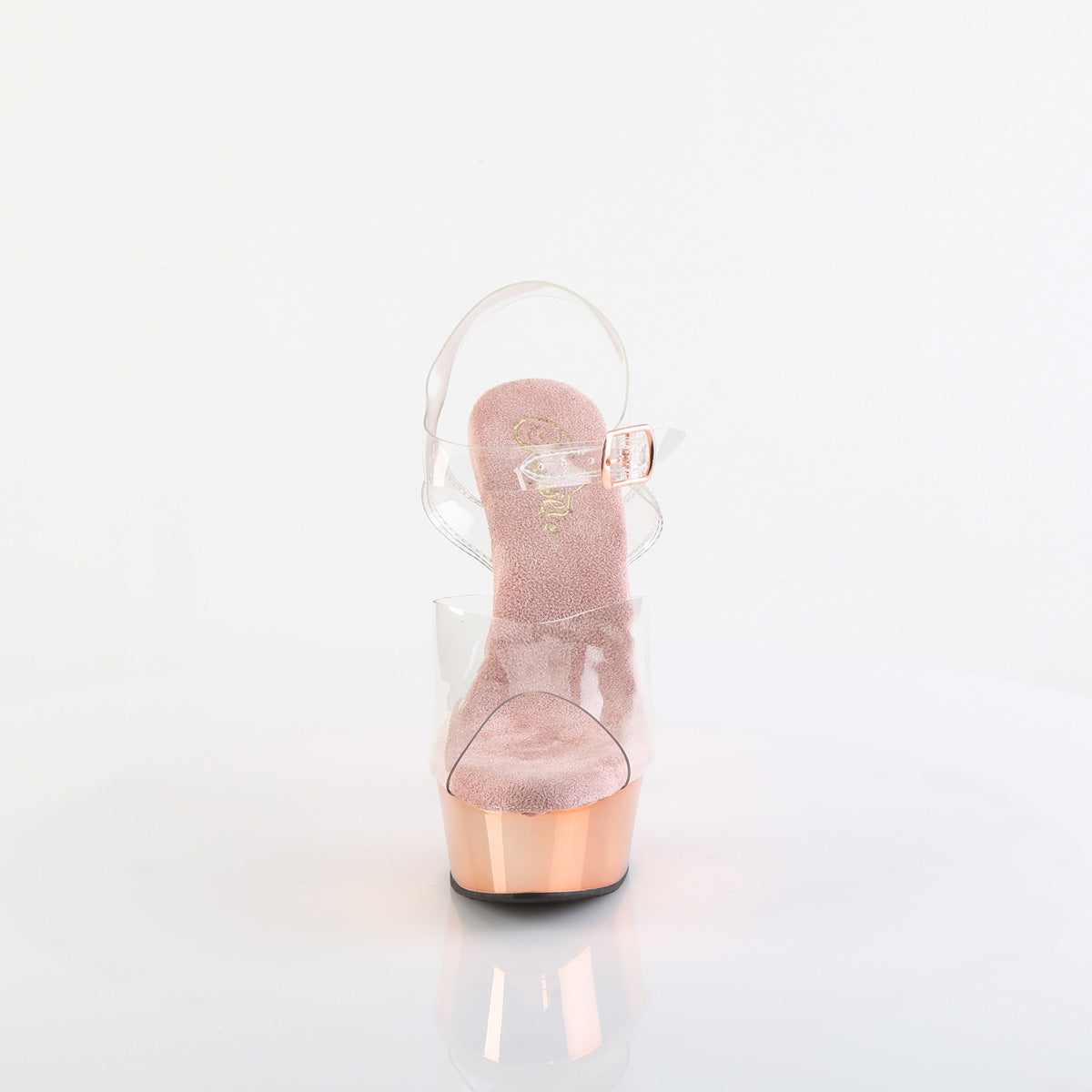 【PLEASER】DELIGHT-608 シューズ Clr/Rose Gold Chrome【取寄】
