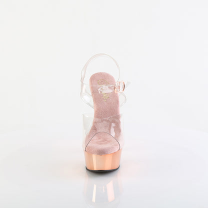 【PLEASER】DELIGHT-608 シューズ Clr/Rose Gold Chrome【取寄】