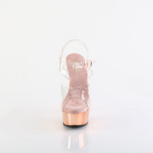 【PLEASER】DELIGHT-608 シューズ Clr/Rose Gold Chrome【取寄】
