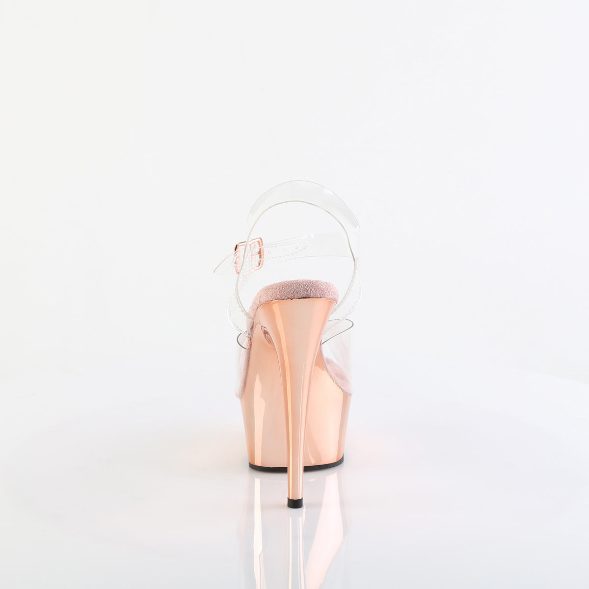 【PLEASER】DELIGHT-608 プラットフォームシューズ Clr/Rose Gold Chrome【取寄】