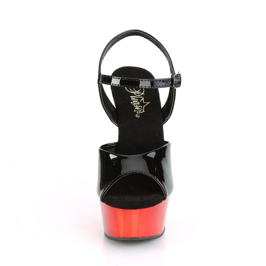 【PLEASER】DELIGHT-609 シューズ Blk Pat/Red Chrome【取寄】