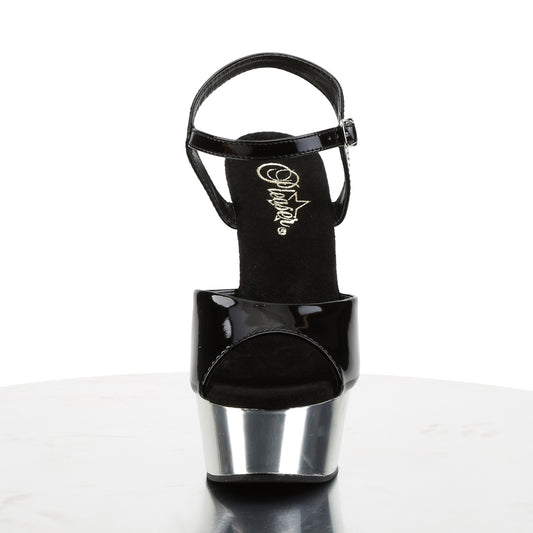 【PLEASER】DELIGHT-609 シューズ Blk/Slv Chrome【取寄】