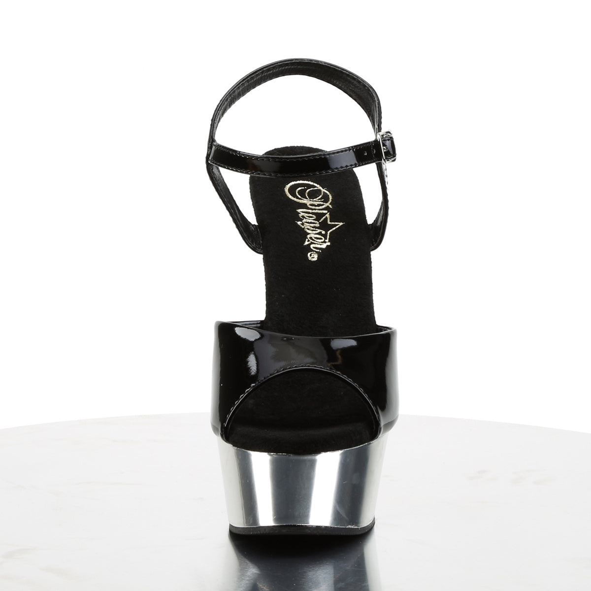【PLEASER】DELIGHT-609 プラットフォームシューズ Blk/Slv Chrome【取寄】
