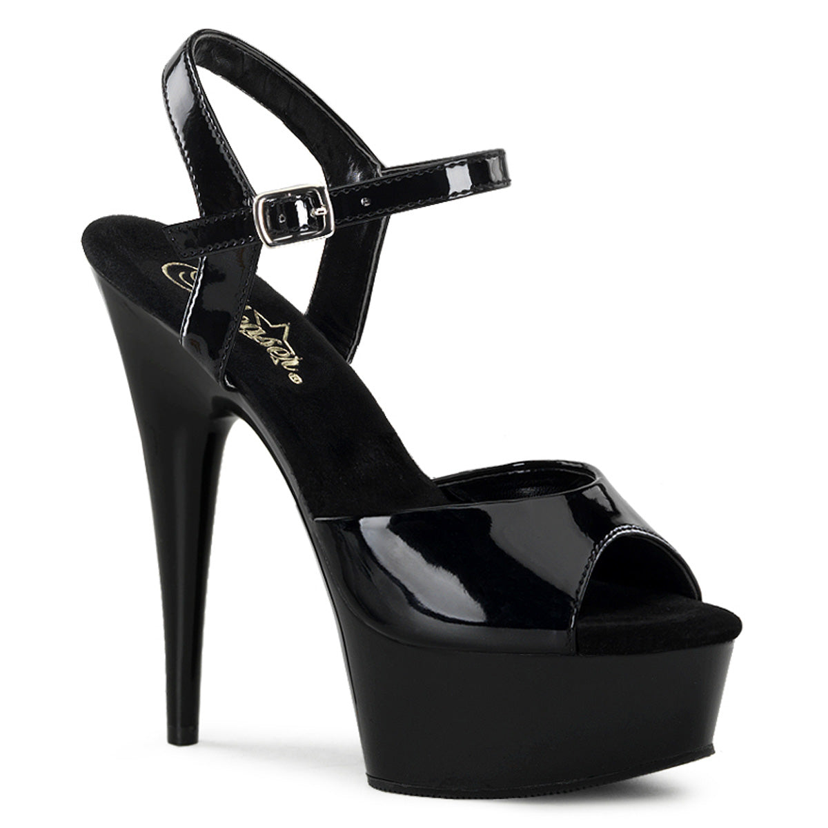 【PLEASER】DELIGHT-609 シューズ Blk Pat/Blk【取寄】