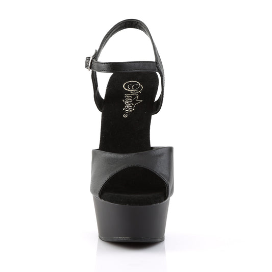 【PLEASER】DELIGHT-609 シューズ Blk Faux Leather/Blk Matte【取寄】