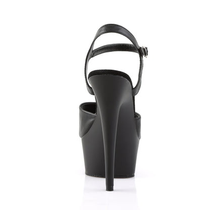 【PLEASER】DELIGHT-609 シューズ Blk Faux Leather/Blk Matte【取寄】