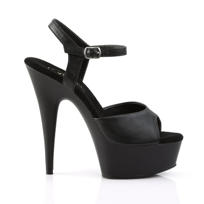 【PLEASER】DELIGHT-609 シューズ Blk Faux Leather/Blk Matte【取寄】
