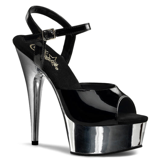 【PLEASER】DELIGHT-609 シューズ Blk/Slv Chrome【取寄】
