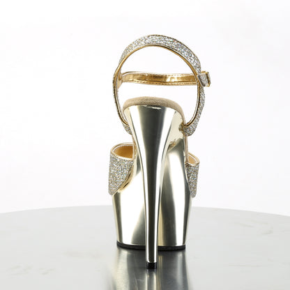 【PLEASER】DELIGHT-609G シューズ Gold Multi Gltr/Gold Chrome【取寄】