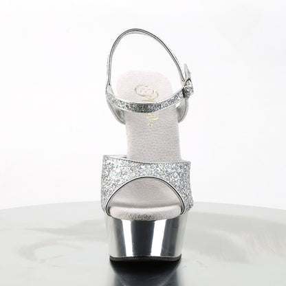【PLEASER】DELIGHT-609G シューズ Slv Multi Gltr/Slv Chrome【取寄】